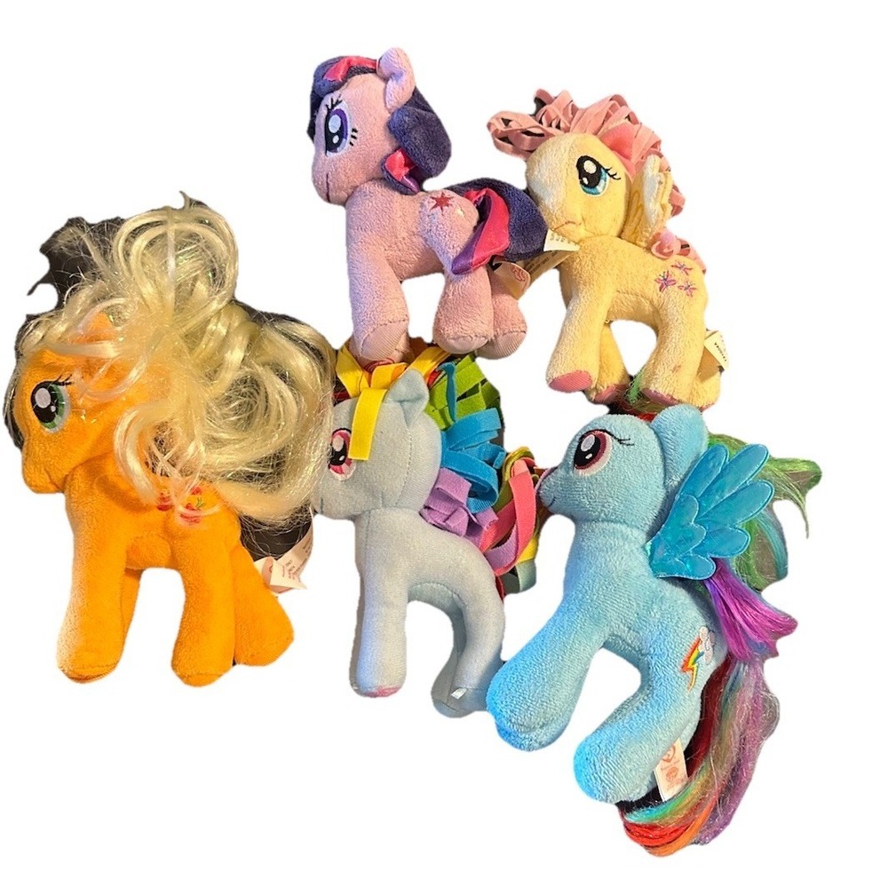 TY My Little Pony Plush Lot of 5 Beanie Babies Rainbow Dash Vintage